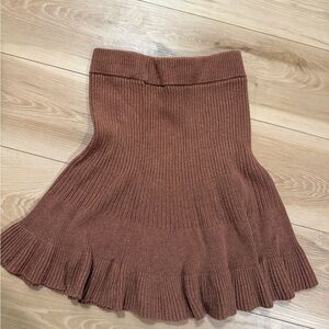 Free People Brown A-Line Knit Skirt